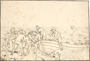 Rybacy z Hornbæk autorstwa Christoffer Wilhelm Eckersberg
