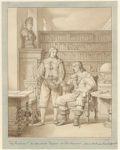 Fryderyk III zlecił opracowanie Aktu Królewskiego przez Pedera Schumachera. autorstwa Christoffer Wilhelm Eckersberg