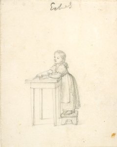 Mała dziewczynka stojąca na stołku przy stole autorstwa Christoffer Wilhelm Eckersberg