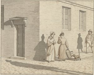 Perspektywa liniowa zastosowana w malarstwie - Tablica VII, 1 - Spotkanie na rogu ulicy autorstwa Christoffer Wilhelm Eckersberg