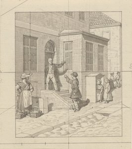 Perspektywa liniowa, zastosowana w malarstwie - Tablica VII, 2 - Argument na schodach ulicznych. autorstwa Christoffer Wilhelm Eckersberg