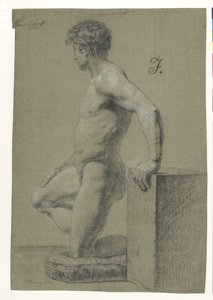 Męska figura klęcząca, profil lewy autorstwa Christoffer Wilhelm Eckersberg
