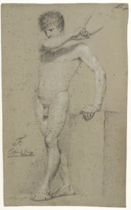Model męski stojący, profil lewy autorstwa Christoffer Wilhelm Eckersberg