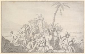 Mojżesz dzieli wody i armia faraona zostaje pochłonięta autorstwa Christoffer Wilhelm Eckersberg