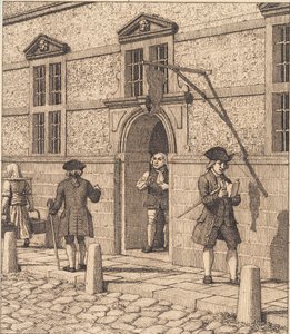 Lot wokół portalu giełdy. Ilustracja do „Perspektywy liniowej”, płyta VI autorstwa Christoffer Wilhelm Eckersberg