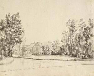 Sanderumgaard widziany z ogrodu autorstwa Christoffer Wilhelm Eckersberg