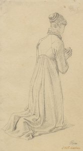Studium klęczącej kobiety. autorstwa Christoffer Wilhelm Eckersberg
