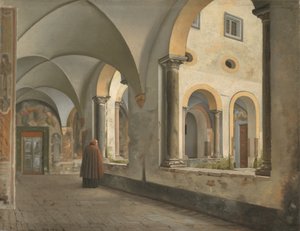 Krużganki klasztoru franciszkanów Santa Maria in Aracoeli w Rzymie autorstwa Christoffer Wilhelm Eckersberg