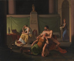 Powrót Ulissesa. Scena z Ulissesa Homera autorstwa Christoffer Wilhelm Eckersberg
