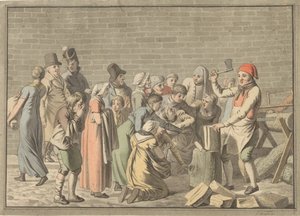 Dystrybucja drewna opałowego wśród ubogich autorstwa Christoffer Wilhelm Eckersberg