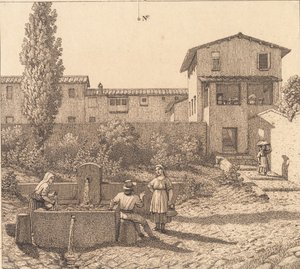 Widok włoskiej wioski autorstwa Christoffer Wilhelm Eckersberg
