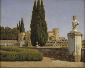 Widok na Ogrody Willi Albani. Rzym autorstwa Christoffer Wilhelm Eckersberg