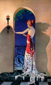 Modna kobieta z lat 20. w Hiszpanii, ok. 1925 (sitodruk) autorstwa C. Coles Phillips