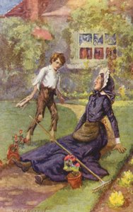 Ilustracja do książki "David Copperfield" Charlesa Dickensa (kolorowa litografia) autorstwa C. Dudley (after) Tennant