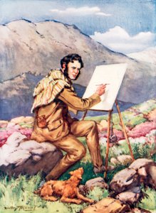 Landseer: Chłopiec, który potrafił rysować przed ukończeniem sześciu lat (litografia kolorowa) autorstwa C. Dudley Tennant