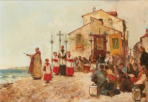 Błogosławieństwo połowu (olej na płótnie) autorstwa C. Gonzalez