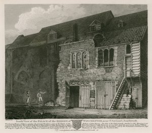 Widok od południa Pałacu Biskupów Winchester, niedaleko Bazyliki Świętego Zbawiciela, Southwark