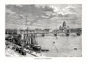 Rzeka Newa, Petersburg, 1879
