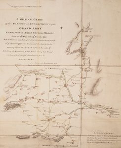 Wojskowa mapa marszów i obozowisk wielkiej armii dowodzonej przez generała majora Medowsa od 26 maja do 14 grudnia 1790 r. autorstwa C. Mackenzie