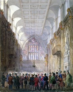 Wnętrze Guildhall, City of London, 1838. autorstwa C Matthews