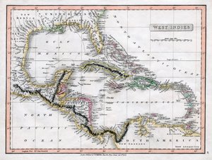 Mapa Indii Zachodnich, 1808 r. autorstwa C Smith