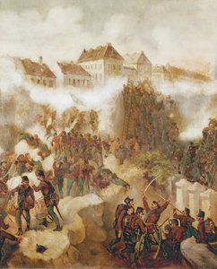 Odbicie twierdzy Buda przez powstańców węgierskich 21 maja 1849 r. autorstwa C. Wemik
