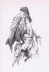 Pokojówka i orzeł, z pubu The Child of the Air.by Duckworth autorstwa C. Wilhelm