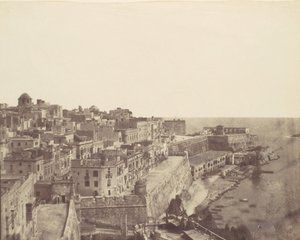 Port w Valletcie, Malta, lata 50. XIX wieku.