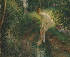 Kąpiący się w lesie, 1895 autorstwa Camille Jacob Pissarro