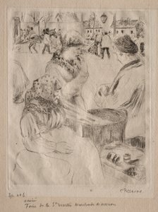 Sprzedawca kasztanów, 1878. autorstwa Camille Jacob Pissarro