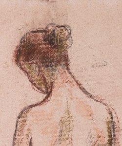 Stojąca naga kobieta na całej długości, od tyłu autorstwa Camille Jacob Pissarro