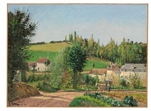 Hamlet w pobliżu Pontoise, 1872 autorstwa Camille Jacob Pissarro