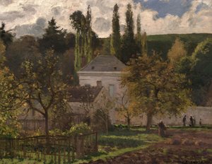 Dom w Ermitażu, Pontoise, 1873 r. autorstwa Camille Jacob Pissarro