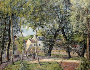 Krajobraz w Osny w pobliżu poidła, 1883 autorstwa Camille Jacob Pissarro