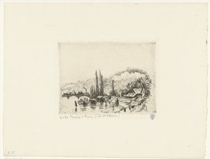 Krajobraz w pobliżu Rouen Paysage à Rouen (Côte ste Catherine) (tytuł na obiekcie) autorstwa Camille Jacob Pissarro