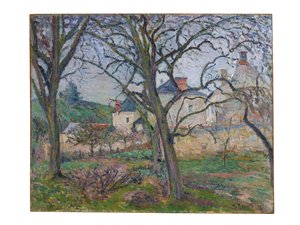 Ogród Maubuisson, widziany w kierunku wybrzeża Saint-Denis, Pontoise, 1876 autorstwa Camille Jacob Pissarro