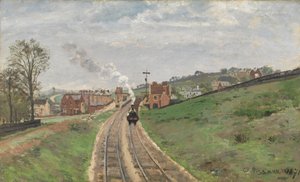 Stacja Lordship Lane, Dulwich, 1871 autorstwa Camille Jacob Pissarro