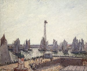 Port zewnętrzny i żurawie, Le Havre; Port zewnętrzny i Anse des Pilotes, Le Havre, 1903 autorstwa Camille Jacob Pissarro