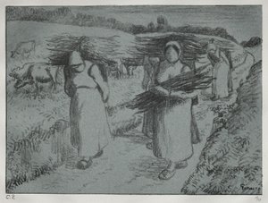 Chłopi niosący pedały, ok. 1930 r. 1896. autorstwa Camille Jacob Pissarro