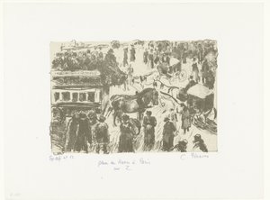 Place du Havre Place du Havre w Paryżu na Z (tytuł na obiekcie) autorstwa Camille Jacob Pissarro