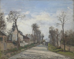 Droga do Wersalu, Louveciennes, 1870 autorstwa Camille Jacob Pissarro