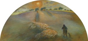 Pasterz i owce; Berger et Moutons, 1890 autorstwa Camille Jacob Pissarro