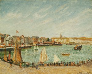 Popołudniowe słońce, Port zewnętrzny Dieppe; Popołudnie, słońce, port zewnętrzny Dieppe, 1902 autorstwa Camille Jacob Pissarro