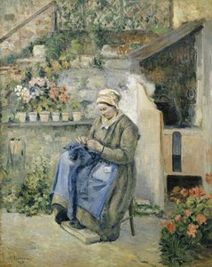 Wesoła Matka; La Mere Jolly, 1874 autorstwa Camille Jacob Pissarro