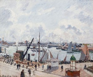 Port zewnętrzny Le Havre. Poranek. Słońce autorstwa Camille Jacob Pissarro