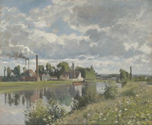 Rzeka Oise w pobliżu Pontoise, 1873 autorstwa Camille Jacob Pissarro