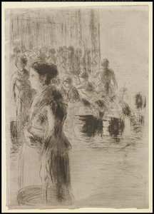 Marketing służebnej dziewczyny, 1888 autorstwa Camille Jacob Pissarro