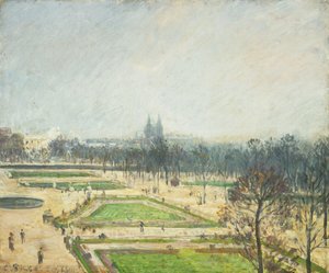 Stawy Tuileries, Mgła; Basen Tuileries, mgła, 1900 autorstwa Camille Jacob Pissarro
