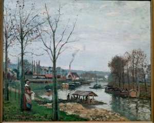 Pralnia w Port Marly autorstwa Camille Jacob Pissarro