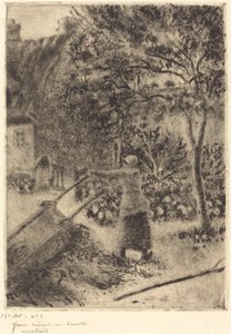 Kobieta opróżniająca taczki Kobieta opróżniająca taczki, 1880. autorstwa Camille Pissarro